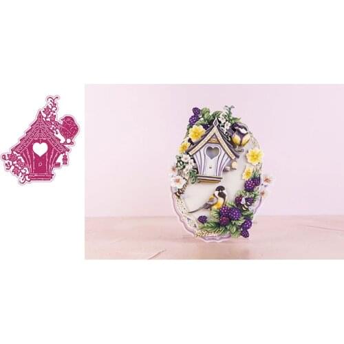 New Love Birds Nest Small House Big Die Cutting Dies Scrapbook Diary Decoration Stencil Embossing Template DIY Greeting Card