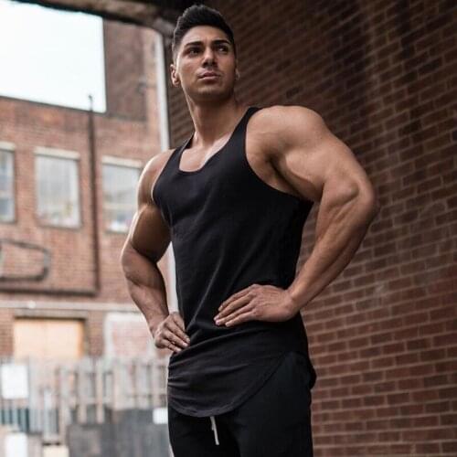 New Plain Cotton Bodybuilding Sleeveless Shirts Gym Tank Top Men Fitness Tanktop Mens Singlets Workout Vest Fitness Clothing