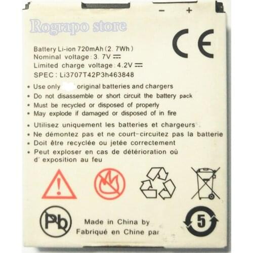 New 720mAh High Quality Replacement Battery For MTC 200 Li3707T42P3H463848 Mobile Phone