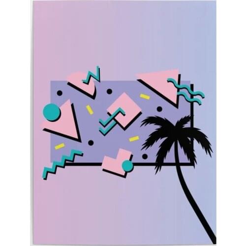Home Decoration Hd Print Pictures Memphis Miami Vice Wall Art Modular 80s Retro Palm Tree Poster Canvas Painting For Living Room