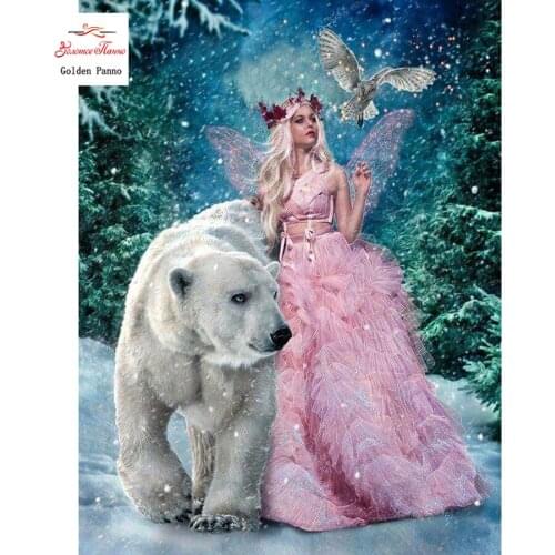 Golden panno GIY Elf Stand Painting Diamond Filled with Embroidered Diamond Mosaic Cross Studded Rhinestone Christmas Gift