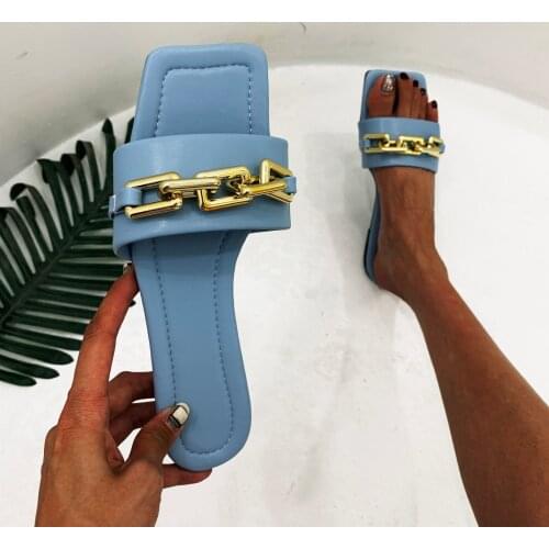 Womens Luxury Slippers Sandals Flat Non-slip Slides Flip Flop Summer Shoes Fashion Ladies Beach Sandals