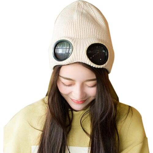 Sports Hiking Ski Cap Unisex Wool Knitted Goggles Thermal Warm Autumn Winter Heat Keeper Ear Snow Cold Protector Sports Cap