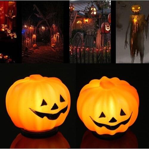Halloween luminous Pumpkin Orange LED Light Festival Home Prop Decoration Prayer Props Fashion Cute Party Supplies Gift