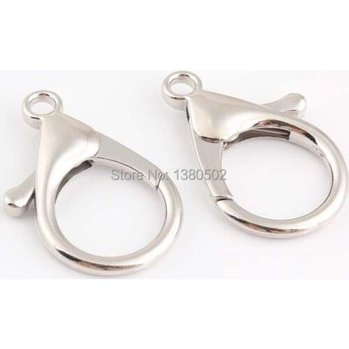 10pcs 35mm Silver Color Lobster Claw Clasps Spring Cilp Buckle Snap Hook for necklace dog collar Key ring