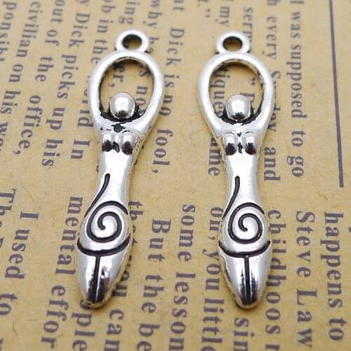 10 pieces/lot 9*33mm Antique silver color Metal Sun Goddess Angel Charm Pendant Bracelet Key chain accessory DIY handmade craft