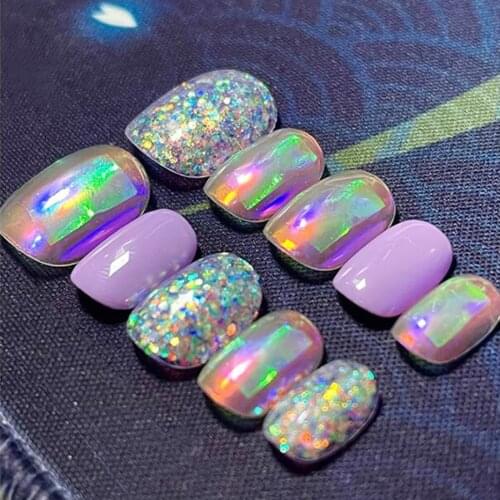 11Pcs Quality Nail Art Stickers Wrapped Charming Gradient Glitter Manicure Supplies Tools for Women Girls Nail DIY Home Use