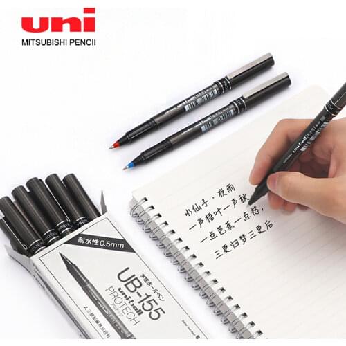 3 Pcs Uni UB-155 Liquid Straight Tube Neutral Pen 0.5mm non-replaceable refill, smooth writing pen