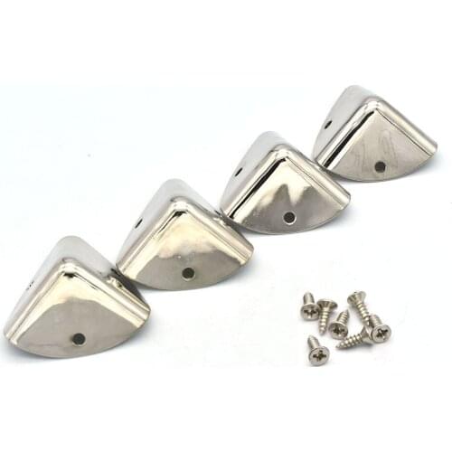 38mm Silver Box Corner Protector Triangle Metal Box Decorative Edge Safety Guard Corner clip Metal Jewelry Box Corners - 8pcs
