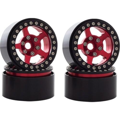 4PCS Metal 1.9Inch Beadlock Wheel Rims Hub For 1/10 RC Crawler Car Axial SCX10 90046 AXI03007 Traxxas TRX4 MST Parts