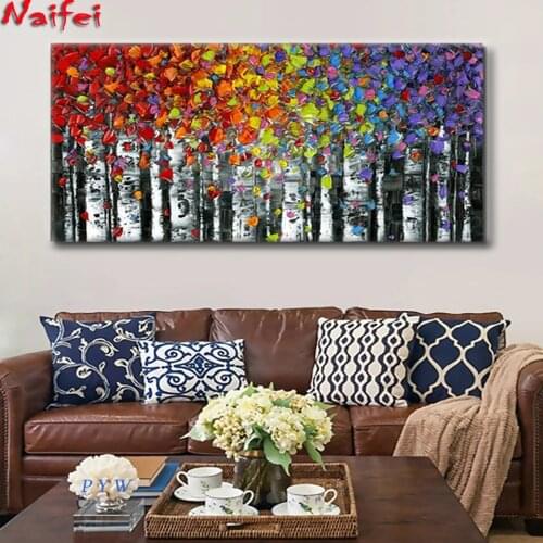 5d Diamond Painting Cross Stitch Kits Abstract Flower Trees Landscape Wall Art Pictures For Living Room Wedding Home Decor