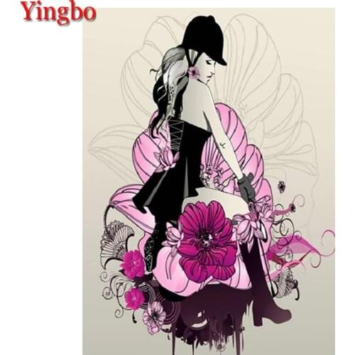 5D DIY Diamond Painting Cartoon beauty flower Diamond Embroidery Full Square Round Drill Mosaic Resin Living Room Decor art