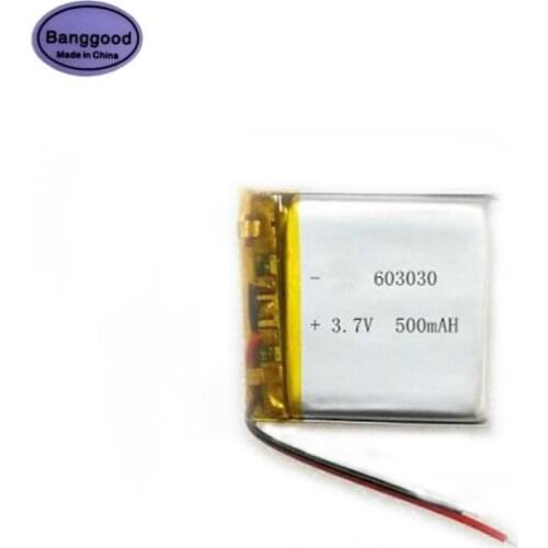 Banggood 3.7V 500mAh 603030 063030 Lipo Polymer Lithium Rechargeable Li-ion Battery Cells for GPS MP3 Toy Bluetooth Headset