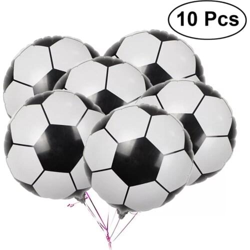 10Pcs Party Foil Football Balloons 18 Inch Aluminum Soccer Metallic Mylar For Kids Boys And Girl Birthday Party Decoration