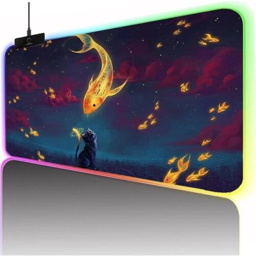 Mouse Pad Large Gaming Accessories Rgb Mousepad Xxl Pc Gamer Mause Pad Starry Sky Desk Mat Mice Keyboards Computer Backlit Mat