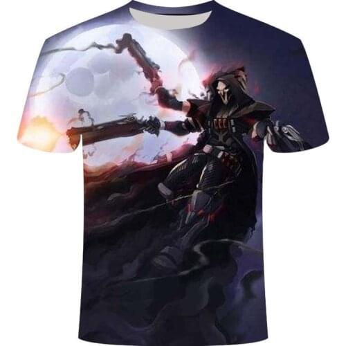 3D Round Neck Clothes Game Overwatch 3DT Shirt Mens Fashionable E-sports Battlefield Mens T-shirt Game Pattern Tee