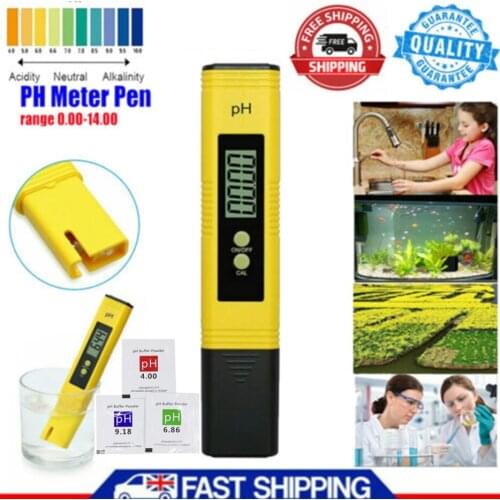 PH Meter PH High Precision Water Quality Tester with 0-14 PH Measurement Range, Suitable for Aquarium, Swimming Pool