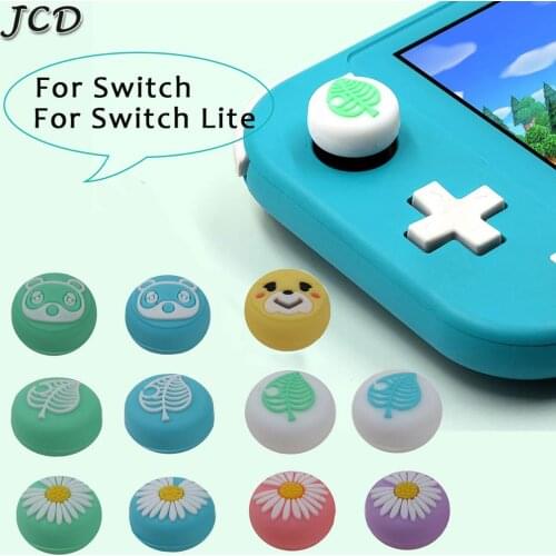 JCD 2pcs Animal Crossing Silicone Joystick Analog Thumb Grip For Nintendo Switch Lite Joy-con Stick Grip Button Protection Caps