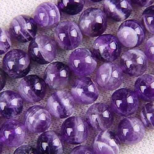10MM Natural Purple Crystal Round Loose Beads 15.5 Inch Jewelry Making A033