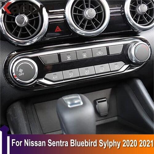 Front Air Conditioning Adjustment Switch Cover Trim For Nissan Sentra Bluebird Sylphy 2020 2021 Stainless Accessories