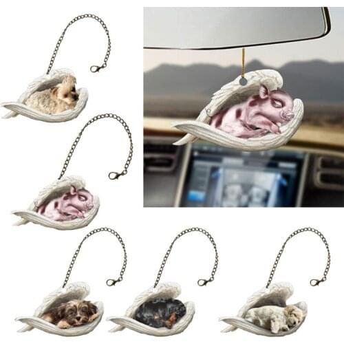 Fashion Cat Dog Car Hanging Ornament Animal Parachute Model Rear View Mirror Styling Interior Auto Decoration