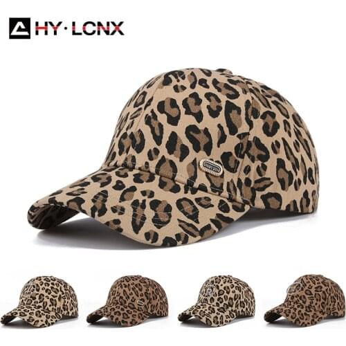 Summer New Men Fashion Decoration Leopard Print Wild Cap Women Cotton Breathable Outdoor Sports Sun Baseball Cap