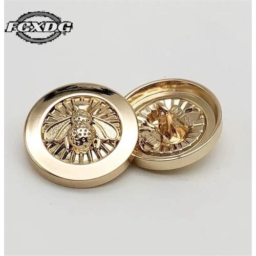 Popular Clothes Buttons Bee Motif Metal Snap Button Fashion Embellishments for Clothing Sewing Accessories Buttons for Clothing