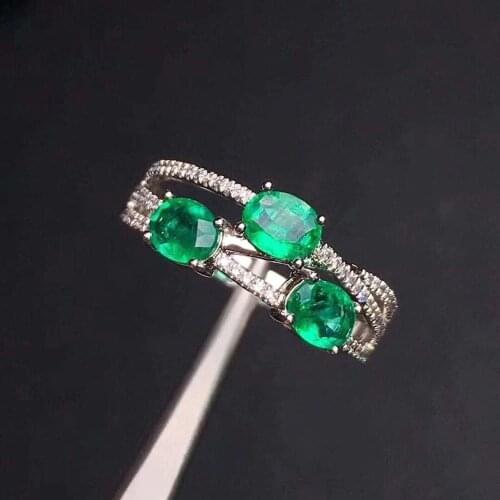 Natural And real emerald ring Free shipping 925 sterling silver gemstone Fine handwork jewelry