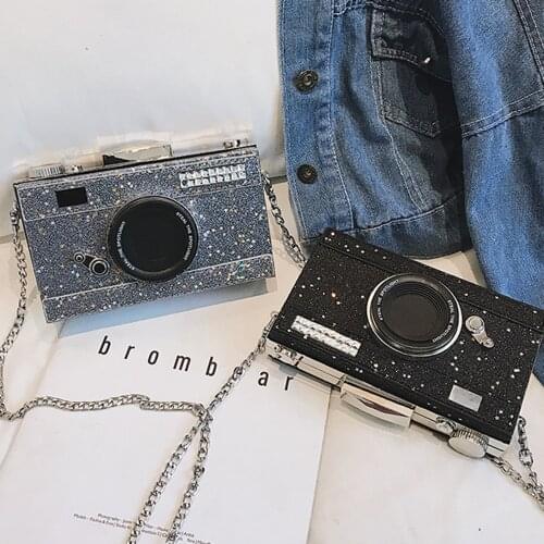 2021 New 1 Pc Luxury Camera Shape Shoulder Bags Women Fashion Chains Mini Purse Bag Lady Corssbody Bag Womens Bag Gift