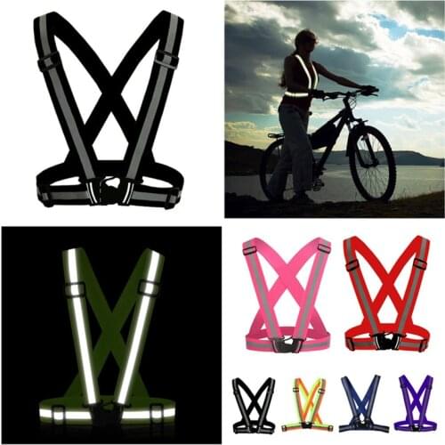 Super-bright Adjustable Reflective Safety Vest High Visibility Reflective Vests Straps Reflective Straps Night Running Cycling