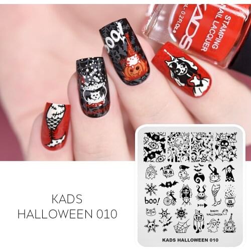 Halloween Nail Stamp Plate Rectangle Nail Art Stencil Ghost bride Pumpkin Skull Image Template for Nails Design DIY Stencil Tool