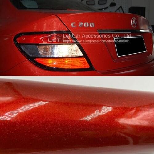 Premium High glossy Red Diamond pearl glitter wrapping vinyl film Glossy red diamond glitter car sticker