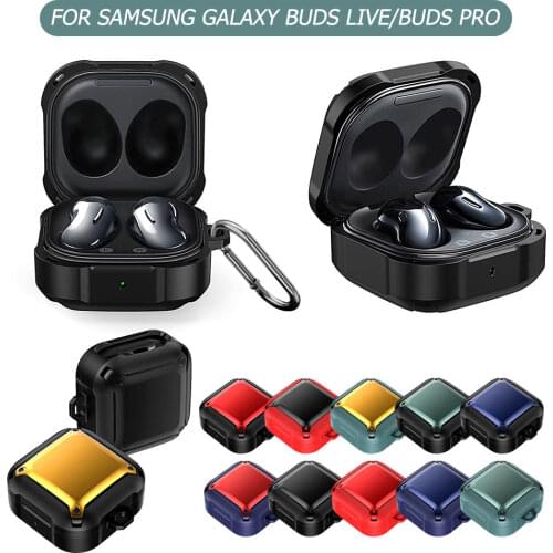 Protective Fundas Case For Samsung Galaxy Buds Pro/Live Hard Case Color Contrast Earphone Cover Case Buds Pro/Live With Keychain