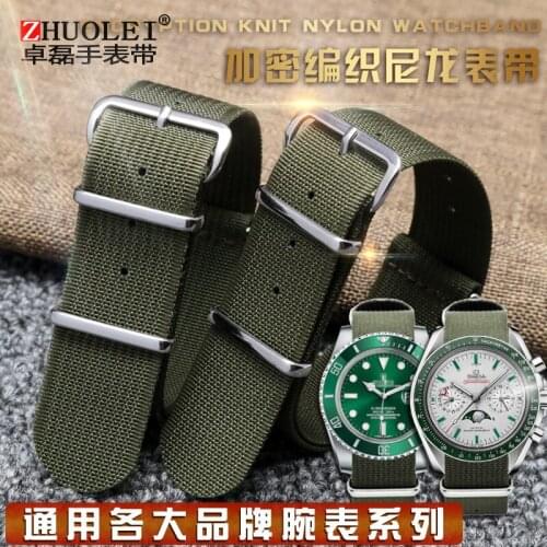 Encrypted woven nylon watch strap fit for Seiko Rolex Water Ghost or Omega or Dituo canvas strap 20 22mm for mens Watch