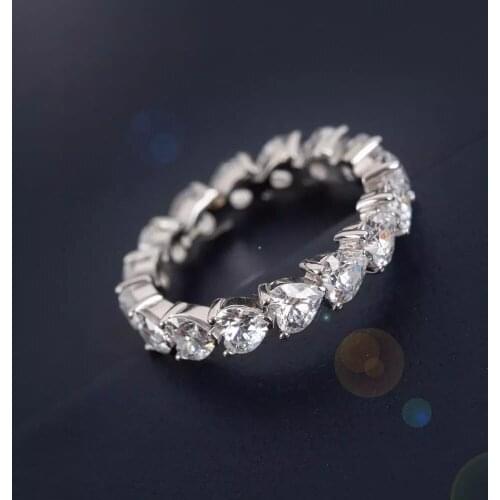 Hot Brand Pure Sterling Silver Jewelry For Women 925 Silver Rings Wedding Heart Diamond Ring Wedding Engagement Silver Rings