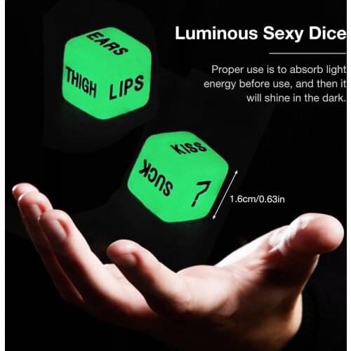 1 Pair Luminous Engraving Dice Couple Entertainment Innovative Dice Funny Sex Cubes Dice Playing Games For Bar KTV
