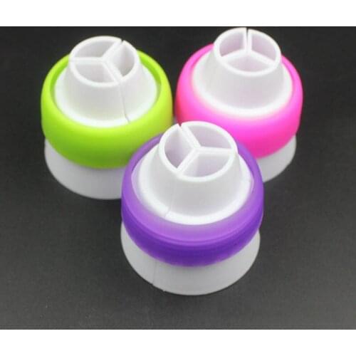 1 pcs 3 Holes Cake Decoration Converter Mix 3 Colors Icing Piping Nozzle Converter For Cupcake Nozzle Converter Connector