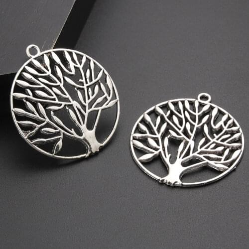 10pcs 3 Colors Alloy Round Tree Charm Pendant DIY Metal Bracelet Necklace Jewelry Findings A186/A758/A759