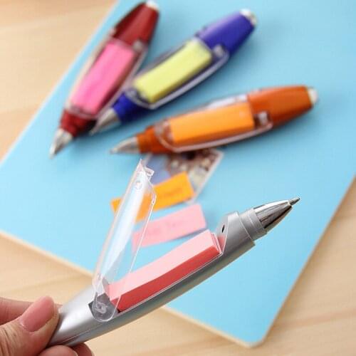 100pcs/set Wholesale Sticker Ballpoint Pen Wholesale Multifunctional Note Paper Pen Light Notepad Pen with String