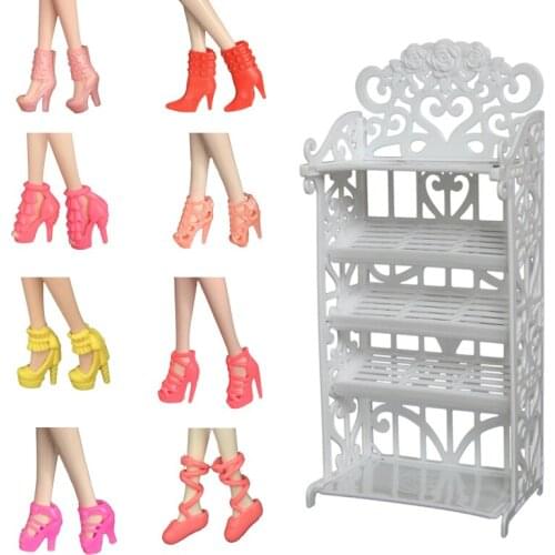 16 Pcs Colorful Mixed Style Doll Sandals High Heels Shoes For Mini Toy Shoes Handmade Dolls Accessories White Shoebox Random