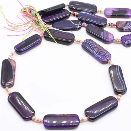 2 strands/lot 37mm Natural Rectangular Purple Agates beads For Woman DIY Necklace Bracelets Jewelry Making Strand 15"