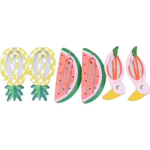3Pair /Set Cute Kids Hair Clip Headdress Set Headband Supplies Fruit Pineapple Hairpin Hair Accessories Hair Rope Headwear