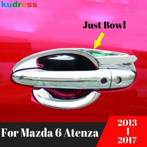 For Mazda 6 Atenza Sedan 2012 2013 2014 2015 2016 2017 3rd Ge ABS Chrome Styling Outer Side Door Handle Bowls Cover Trims 4pcs