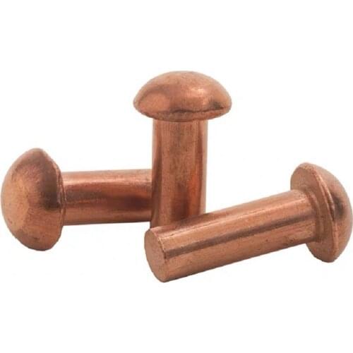 50/100Pcs M2 M2.5 M3 M4 GB867 Copper Solid Round Head Rivet Alloy Self-plugging Rivet HW206