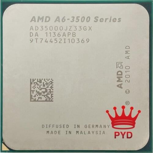 AMD A6-Series A6-3500 Triple-Core 2.1Ghz 65w FM1905-pin CPU AD3500OJZ33GX