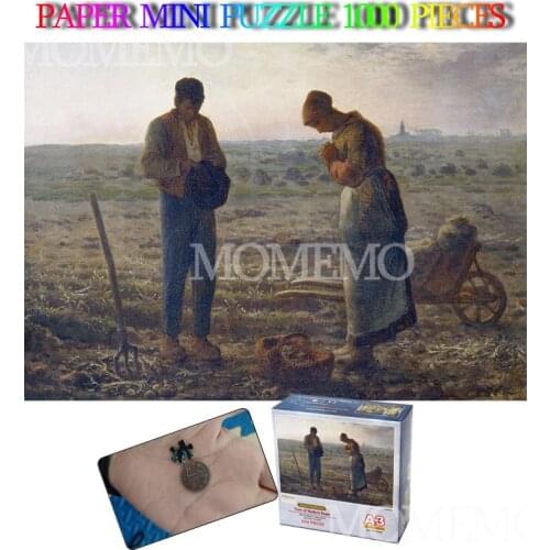 The Angelus Paper 1000 Pieces Jigsaw Puzzle Mini Puzzle Adults Toys 1000 Pieces Old Master Puzzles Teens Kids Education Gifts