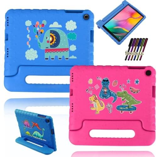 Tablet Case for Samsung Galaxy Tab A 10.1 T510 T515 Childrens Cute Cartoon Anime Tablet Protective Cover + Free Stylus