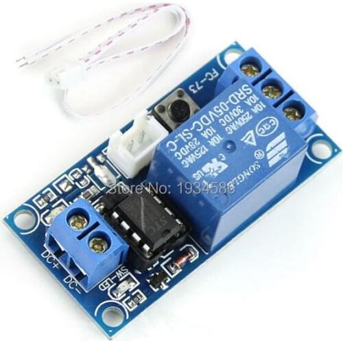 DC 5V 1 Channel Latching Self-locking Trigger Relay Module with Touch Bistable Start and Stop Switch AC 250V 10A DC 30V 10A