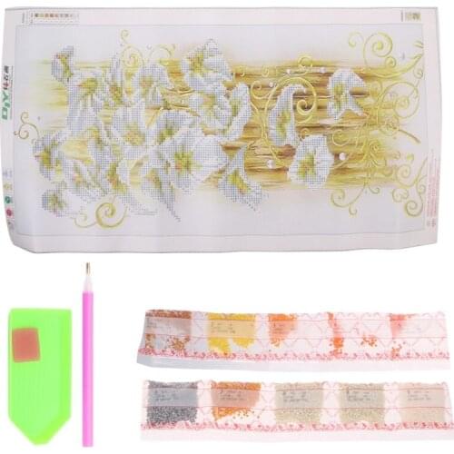 DIY Imitation Diamond Painting Embroidery Lily Flower Cross Stitch Craft 896B