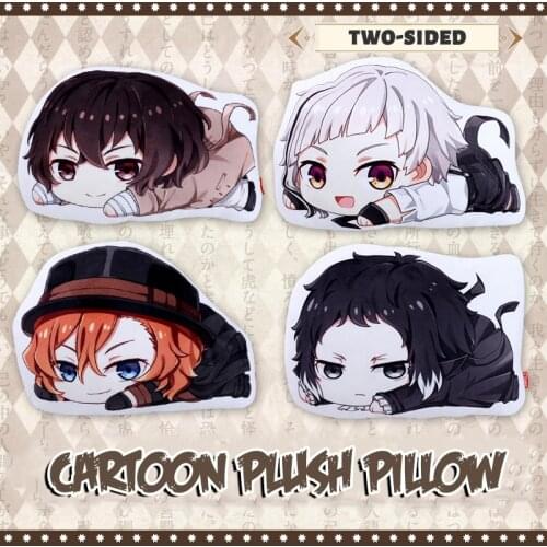Anime Bungo Stray Dogs Double Sided Cushion Pillow Atsushi Osamu Akutagawa Chuuya Cartoon Manga Peripheral Stuffed Plush Toys